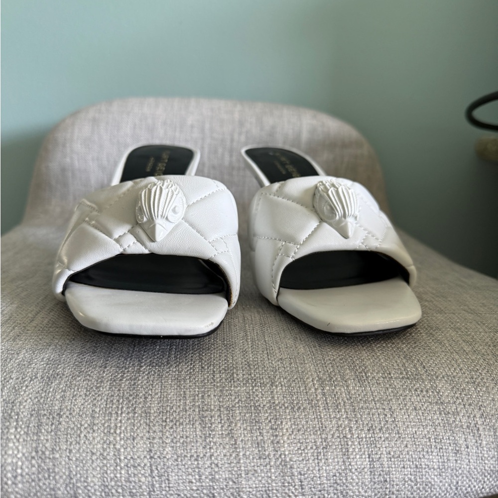 Kurt Geiger White Quilted Women's Slides - Picture 3 of 5